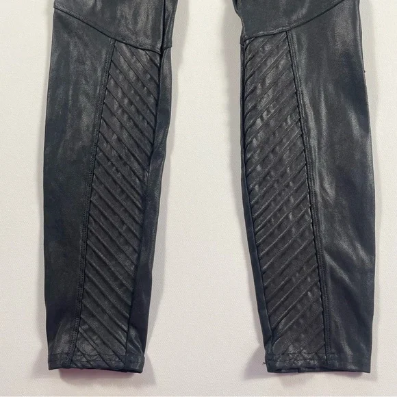 Spanx Faux Leather Moto Leggings Black Size M - Picture 7 of 13